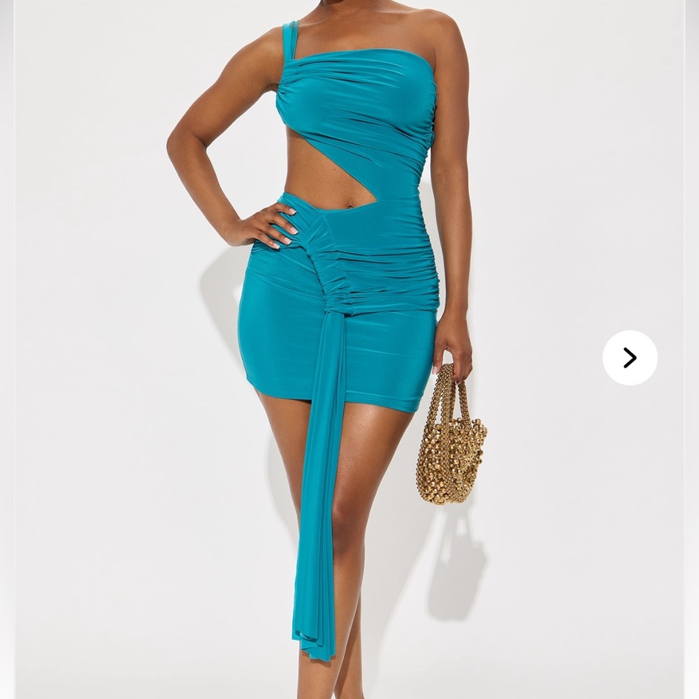 Fashion Nova Courtney Cut Out Draped Micro Mini Dress